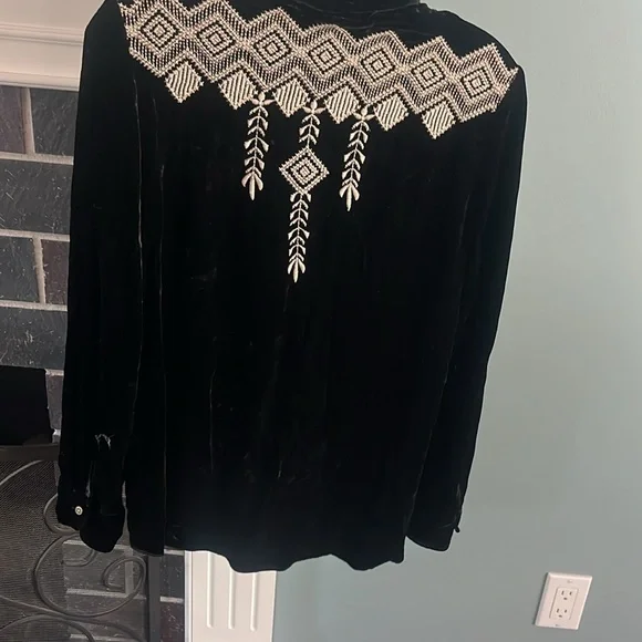 JOHNNY WAS Western Velvet Top - Picture 11 of 16